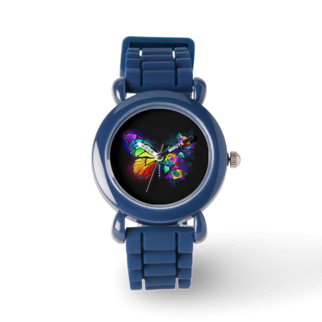 Regenbogenschmetterling Armbanduhr (Vorderseite)