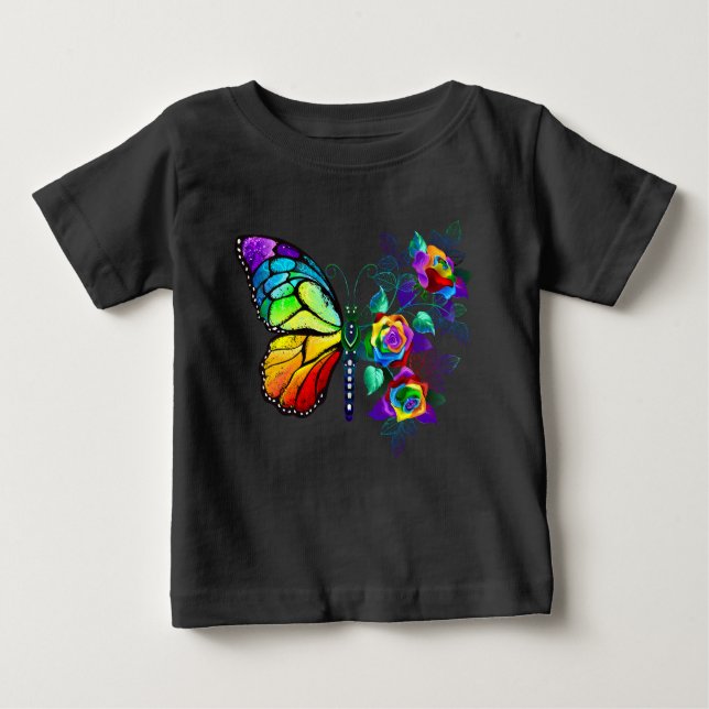 Regenbogenschmetterling Baby T-shirt (Vorderseite)