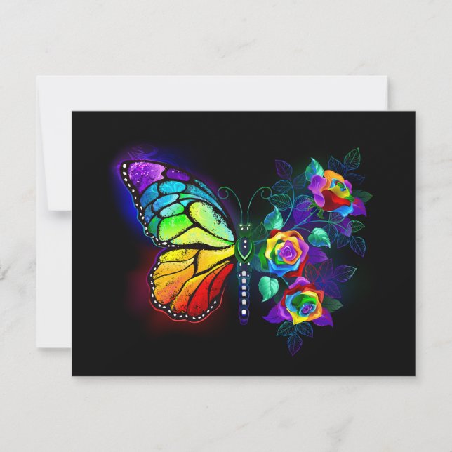 Regenbogenschmetterling Dankeskarte (Vorderseite)
