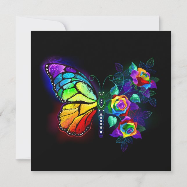 Regenbogenschmetterling Dankeskarte (Vorderseite)