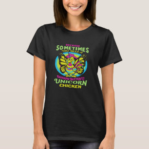 REGENBOGENSCHMETTERLING EINHORN HUHN T-Shirt