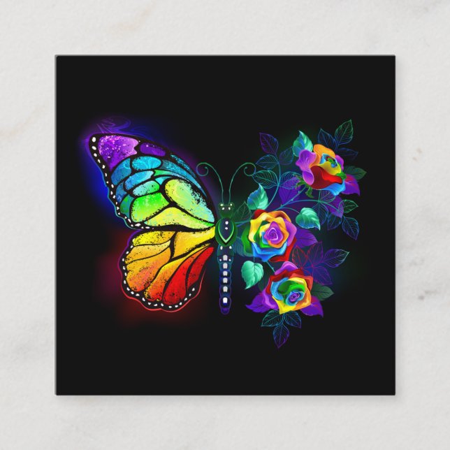 Regenbogenschmetterling Empfehlungskarte (Vorderseite)