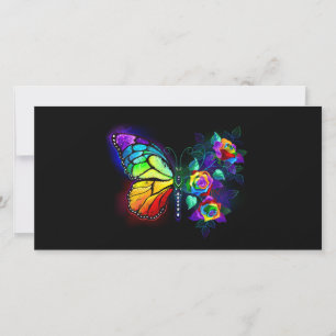Regenbogenschmetterling Feiertagskarte