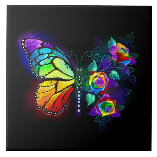 Regenbogenschmetterling Fliese (Vorderseite)