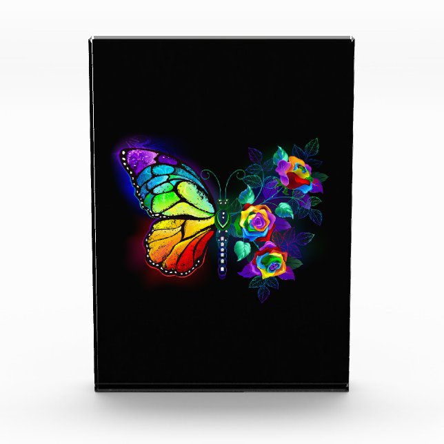 Regenbogenschmetterling Fotoblock (Vorderseite)