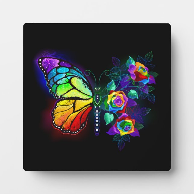 Regenbogenschmetterling Fotoplatte (Vorderseite)