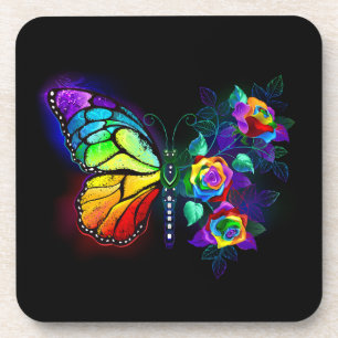 Regenbogenschmetterling Getränkeuntersetzer