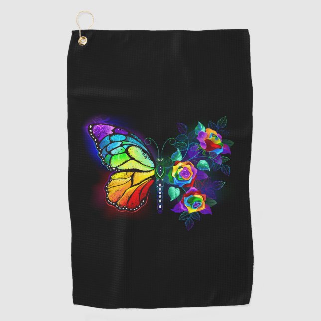 Regenbogenschmetterling Golfhandtuch (Vorderseite)