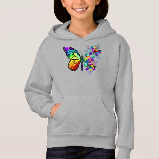 Regenbogenschmetterling Hoodie (Vorderseite)