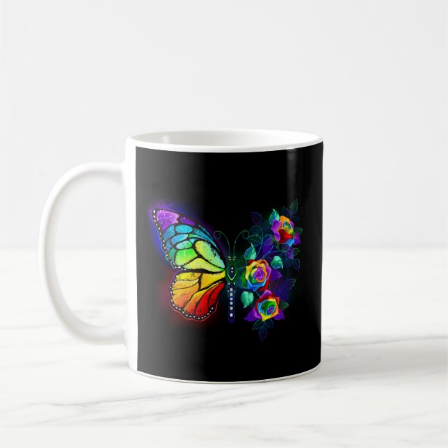 Regenbogenschmetterling Kaffeetasse (Links)