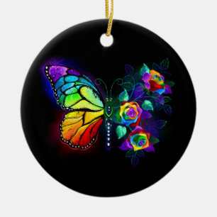 Regenbogenschmetterling Keramik Ornament