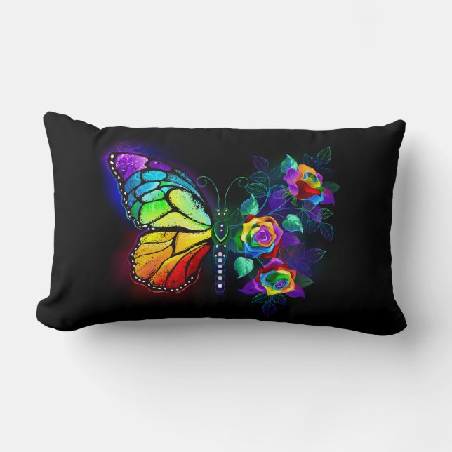 Regenbogenschmetterling Lendenkissen (Vorderseite)