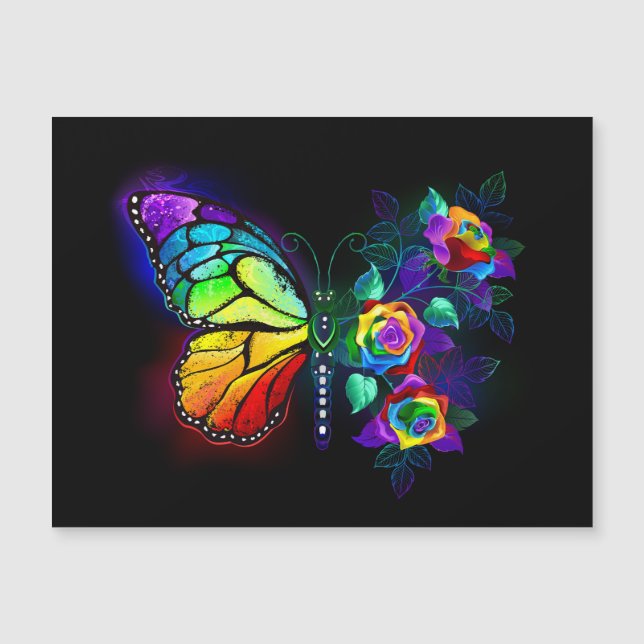Regenbogenschmetterling Magnetkarte (Vorderseite)
