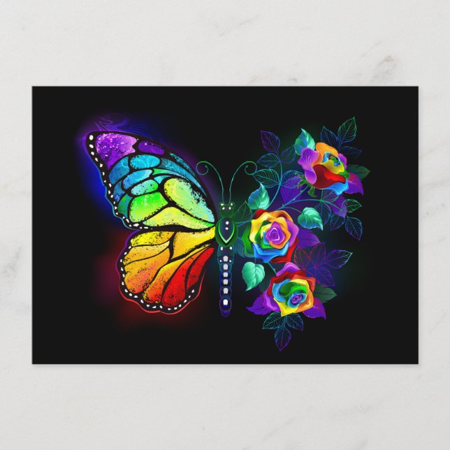 Regenbogenschmetterling Menükarte (Vorderseite)