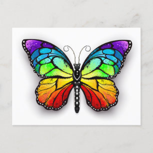Regenbogenschmetterling Monarch Einladungspostkarte