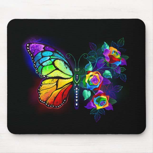 Regenbogenschmetterling Mousepad (Vorne)