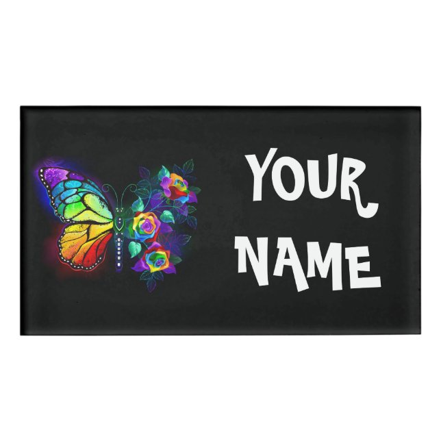 Regenbogenschmetterling Namenschild (Vorderseite)