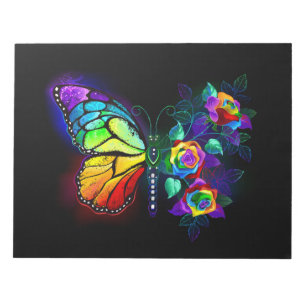 Regenbogenschmetterling Notizblock