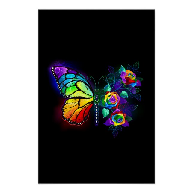 Regenbogenschmetterling Poster (Vorderseite)