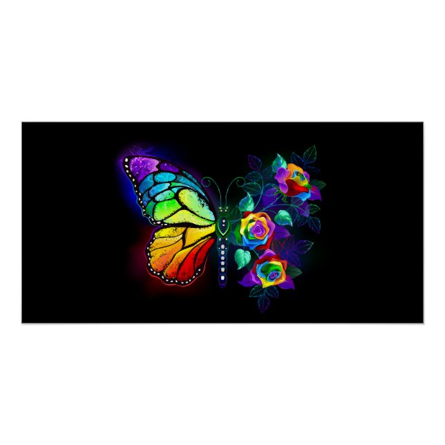 Regenbogenschmetterling Poster (Vorderseite)