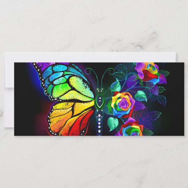 Regenbogenschmetterling Save The Date (Vorderseite)