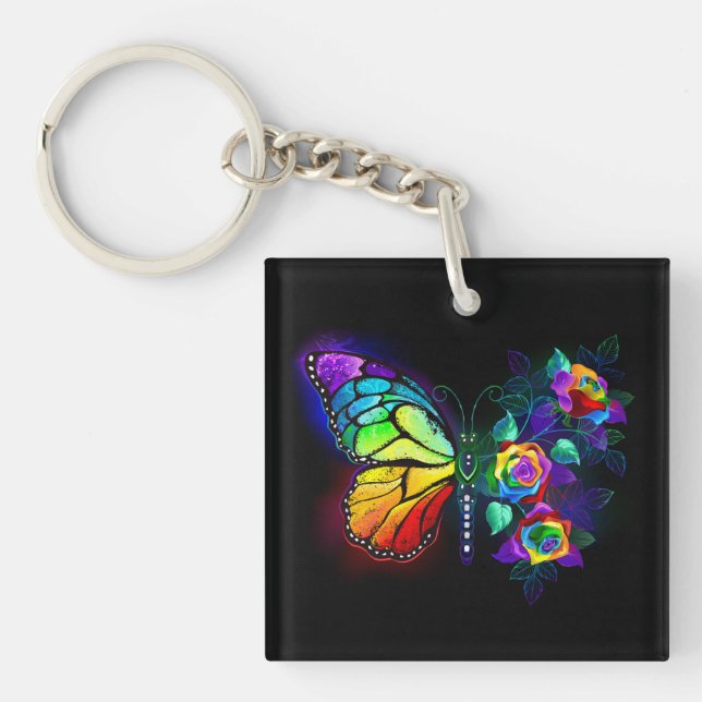 Regenbogenschmetterling Schlüsselanhänger (Vorderseite)