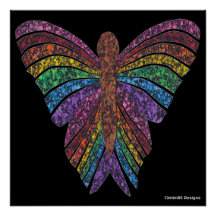 Regenbogenschmetterling (schwarz) - Poster drucken