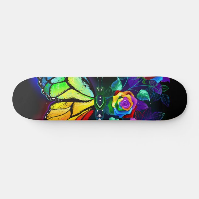 Regenbogenschmetterling Skateboard (Horizontal)