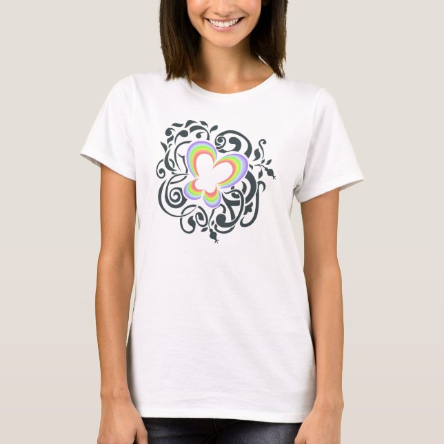 Regenbogenschmetterling T-Shirt (Vorderseite)