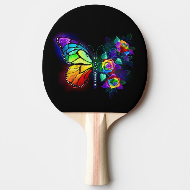 Regenbogenschmetterling Tischtennis Schläger (Vorderseite)