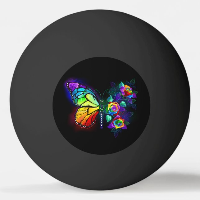 Regenbogenschmetterling Tischtennisball (Rückseite)