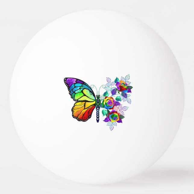 Regenbogenschmetterling Tischtennisball (Vorderseite)