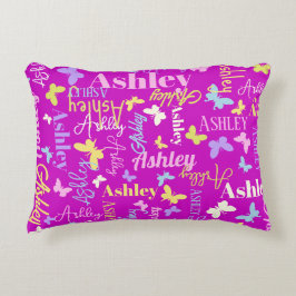 Regenbogenschmetterlinge individuelle Name Ashley  Dekokissen