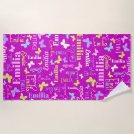 Regenbogenschmetterlinge individuelle Name Emilia  Strandtuch