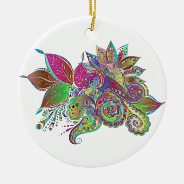Regenbogenschmuck Keramik Ornament (Vorne)