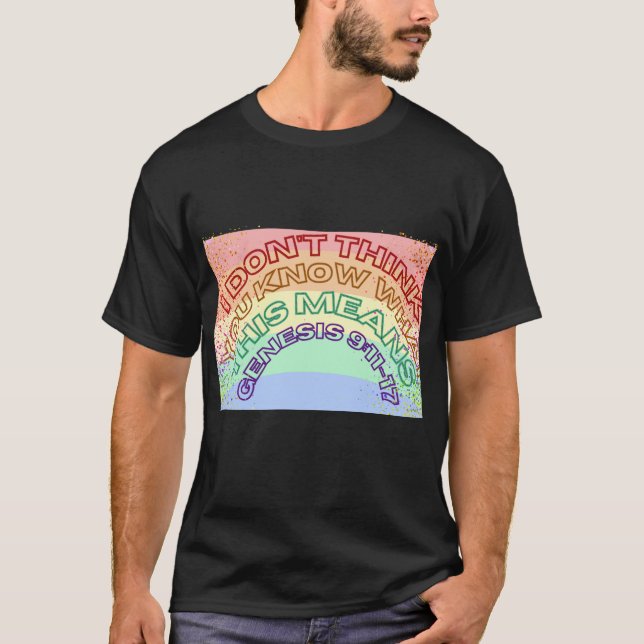 Regenbogenschrift T-Shirt (Vorderseite)