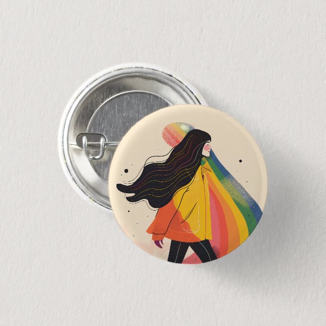 Regenbogenschwule, Gay Lesbian, Stolz Button (Vorne & Hinten)