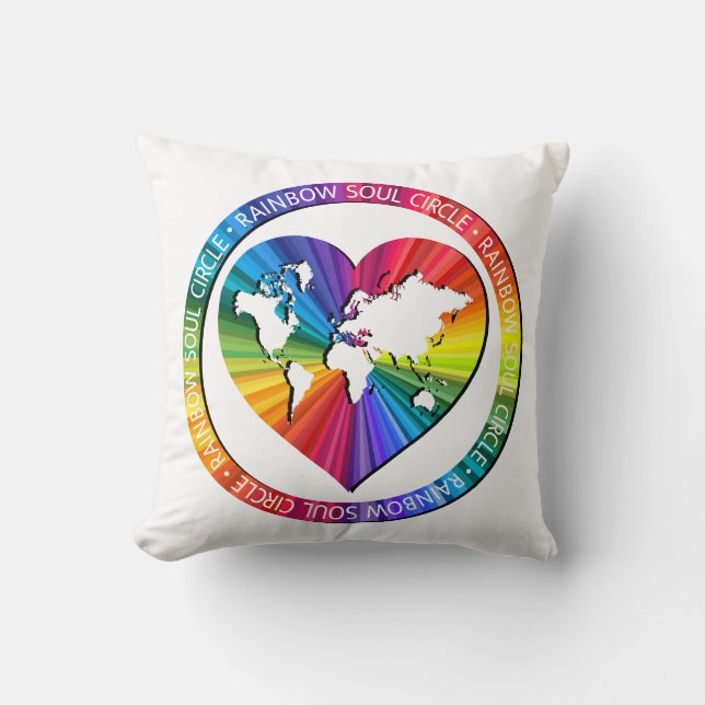 Regenbogenseelenkreis Kissen (Vorderseite)