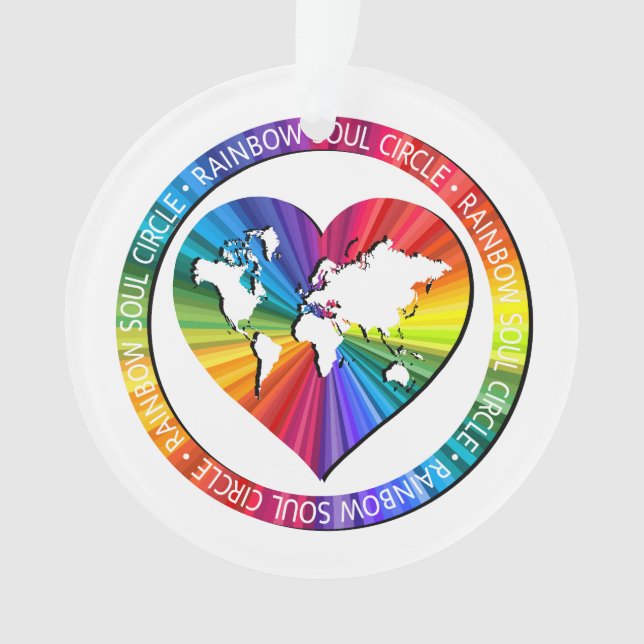 Regenbogenseelenkreis Ornament (Vorderseite)