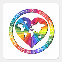 Regenbogenseelenkreis Quadratischer Aufkleber