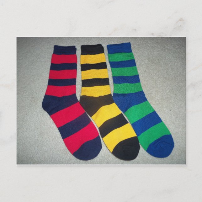 Regenbogensocken Postkarte (Vorderseite)