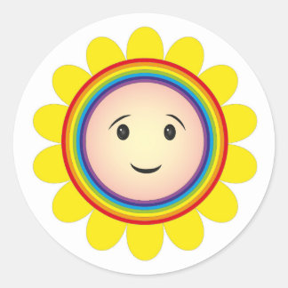 Regenbogensonne Runder Aufkleber