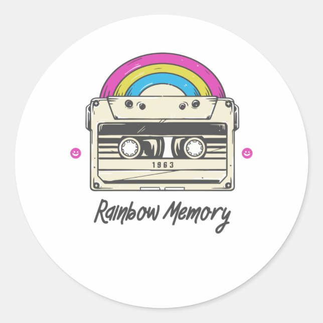 Regenbogenspeicher Runder Aufkleber (Vorderseite)