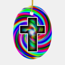 Regenbogenspirale Keramik Ornament