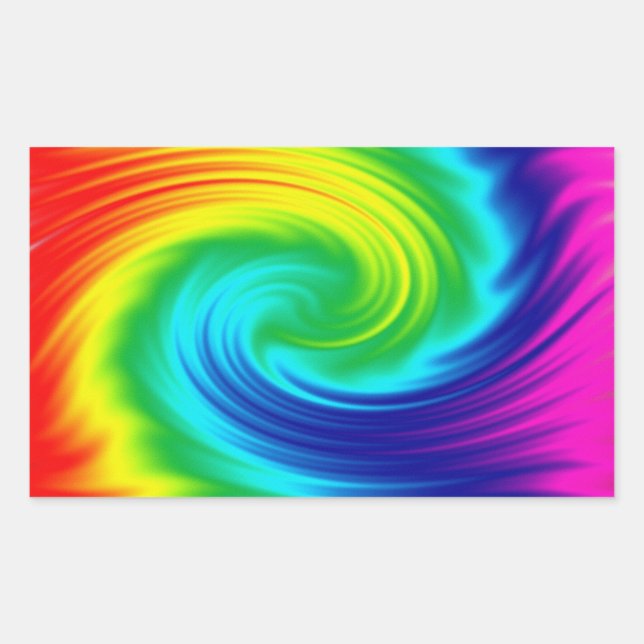 Regenbogenspirale Rechteckiger Aufkleber (Vorderseite)
