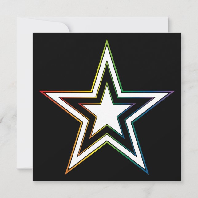 Regenbogenstar Einladung (Vorderseite)