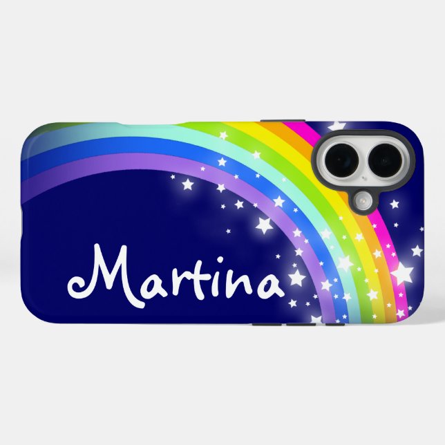 Regenbogensterne auf dem individuelle Name Case-Mate iPhone Hülle (Rückseite (Horizontal))