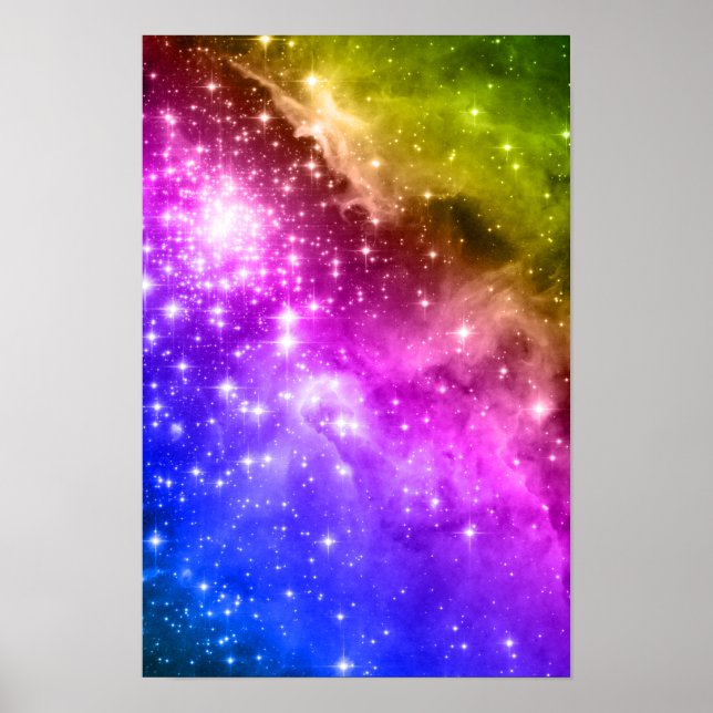 Regenbogensterne Poster (Vorne)
