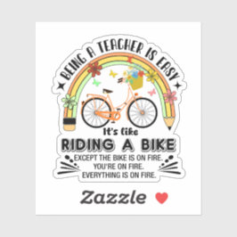 Regenbogenstift-Lehrerin Wertschätzung, lustiger L Aufkleber