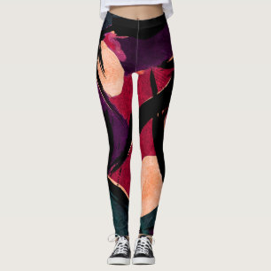 Regenbogenstreifen: Abstrakte Acryltextur Leggings